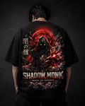 Shadow Monk Oversized Anime T-Shirt – Black Edition