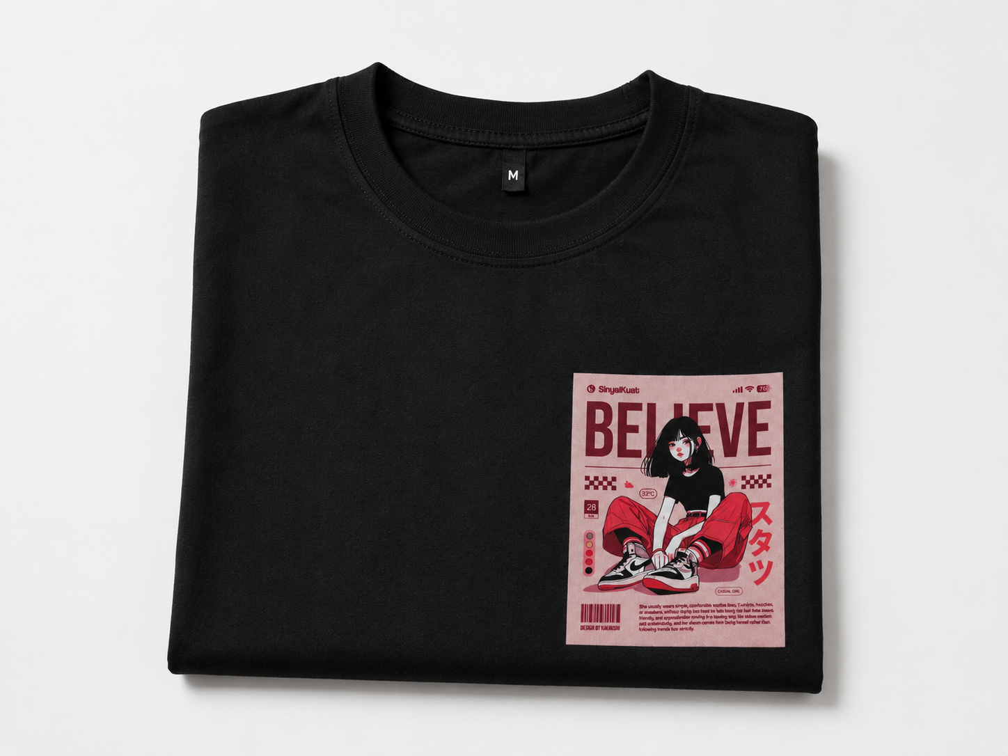 Believe Oversized Anime Graphic T-Shirt – Premium Cotton Streetwear | Unisex Black Tee