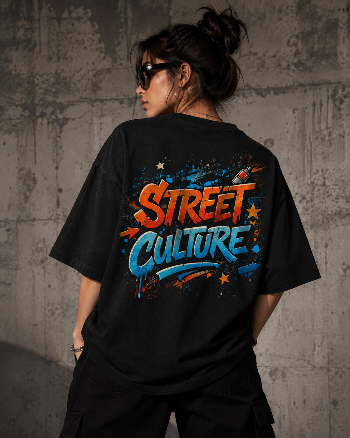 Street Culture Oversized T-Shirt | Urban Graffiti Streetwear Tee for Men & Women