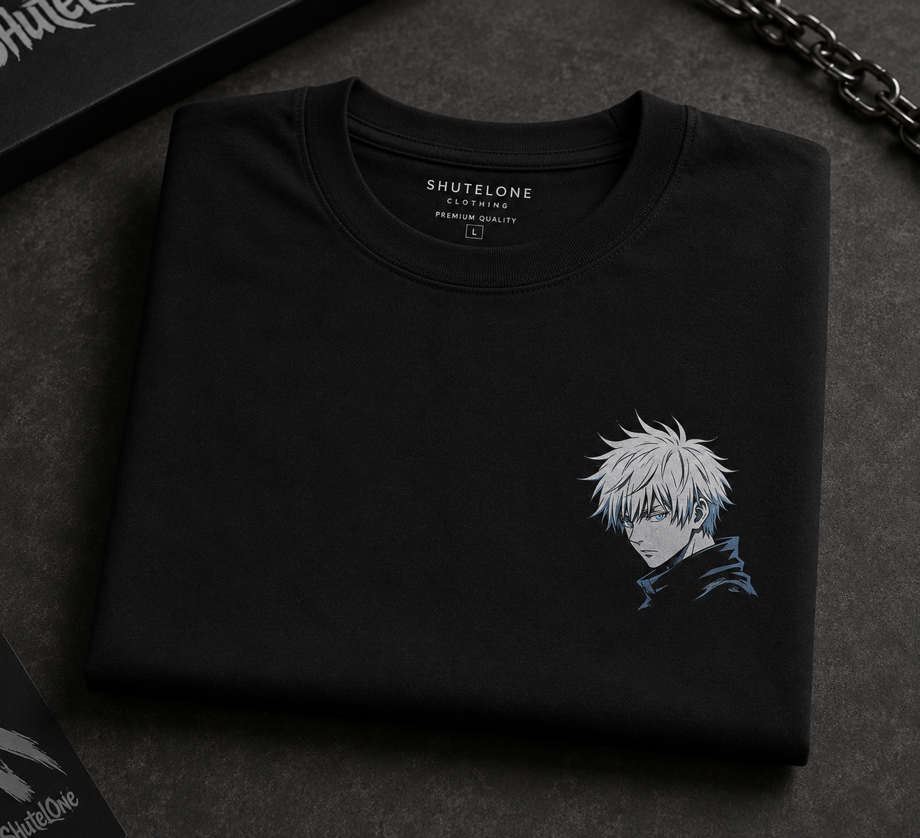 Gojo Satoru Oversized Anime T-Shirt – Premium Black Streetwear Graphic Tee | ShutelOne