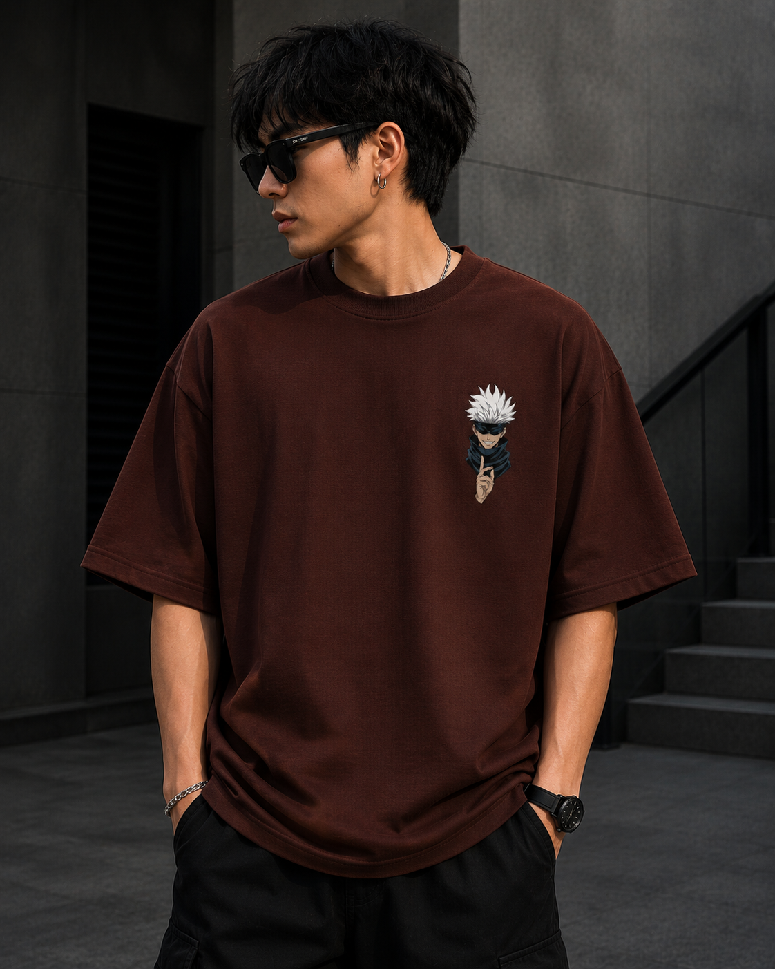 Gojo Oversized Anime Streetwear T-Shirt | Premium Cotton Graphic Tee | ShutelOne