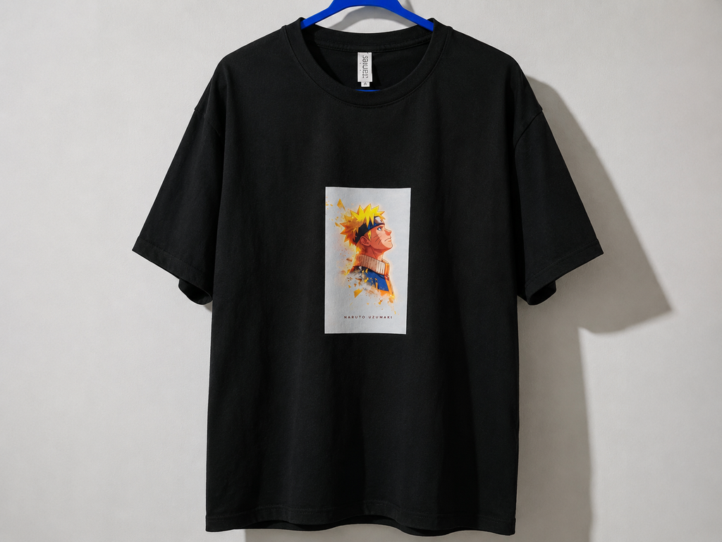 Naruto Inspired Oversized Graphic T-Shirt – Premium Cotton Anime Streetwear | Unisex Black Tee
