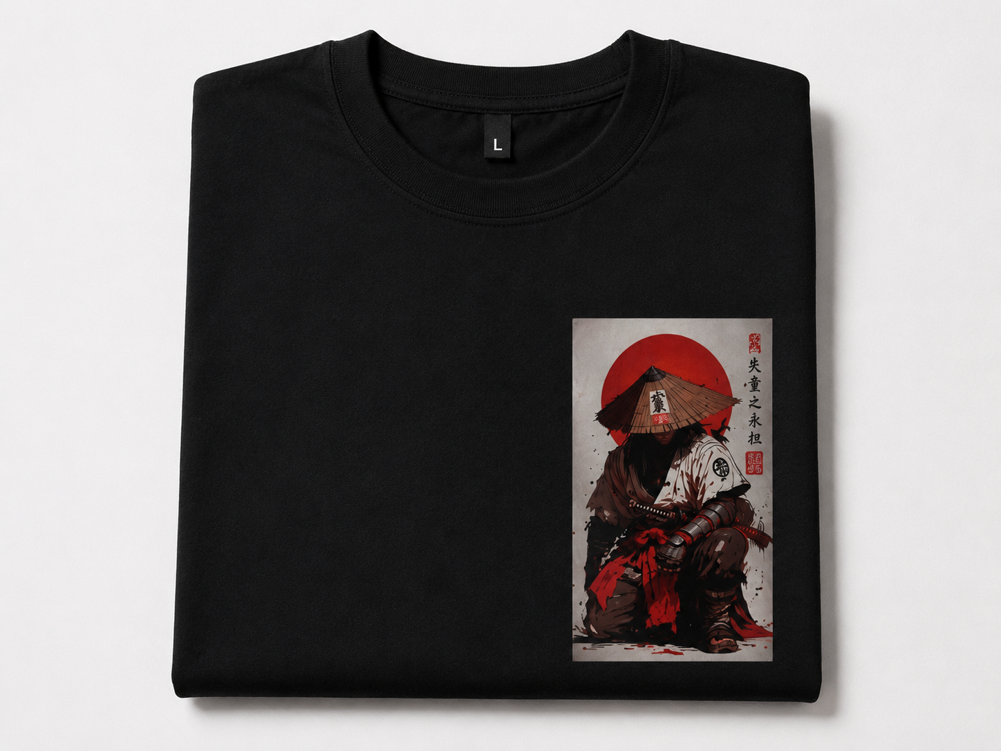 Samurai Warrior Oversized Graphic T-Shirt – Premium Cotton Japanese Streetwear | Unisex Black Tee