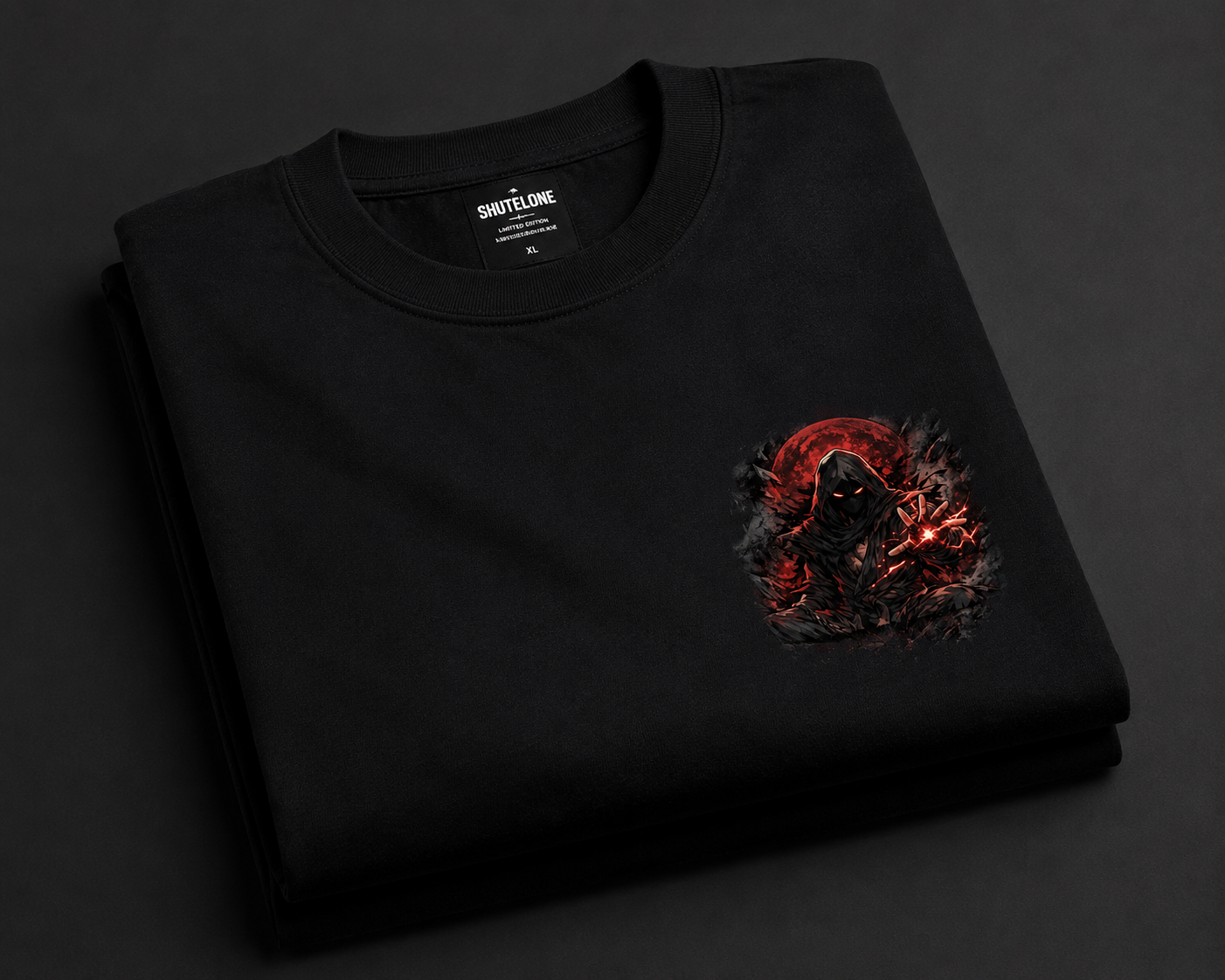 Shadow Monk Oversized Anime T-Shirt – Black Edition