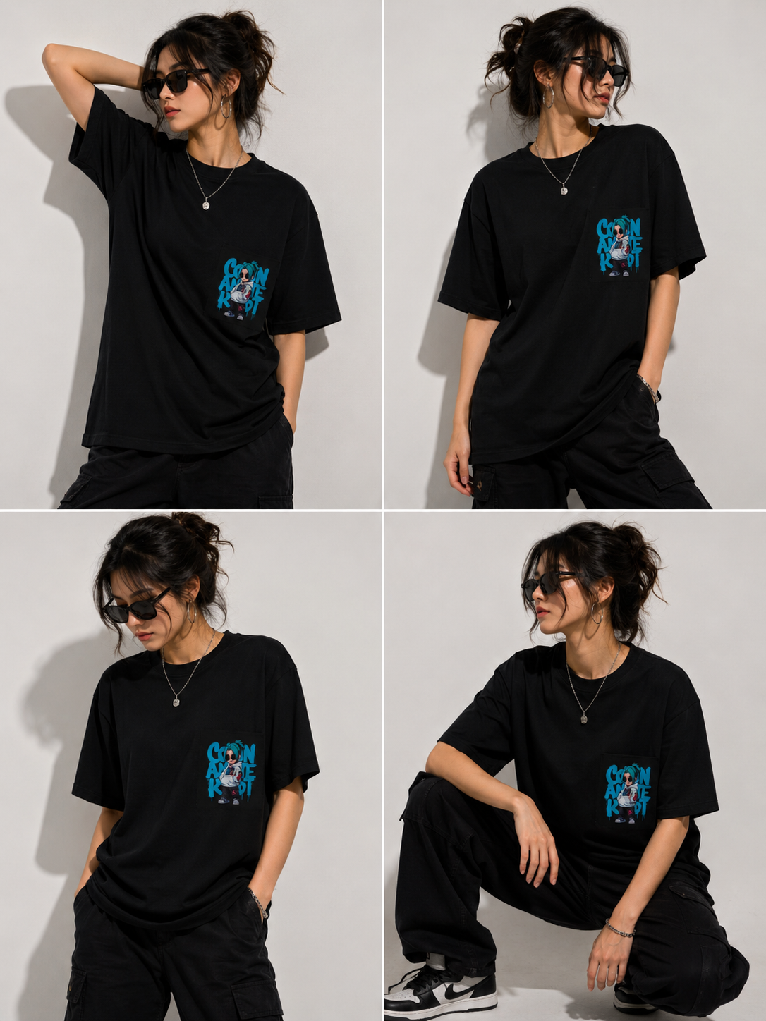 Cool Anime Kid Oversized Graphic T-Shirt – Premium Cotton Streetwear | Black Unisex Tee