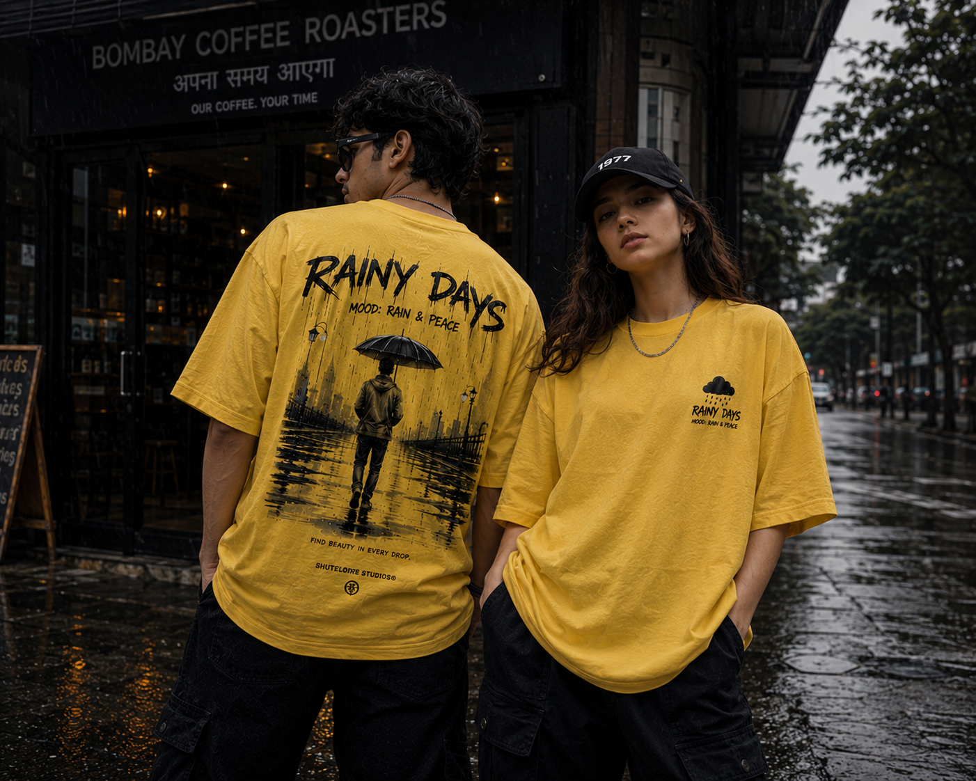 Rainy Days Oversized Streetwear T-Shirt – Monsoon Edition