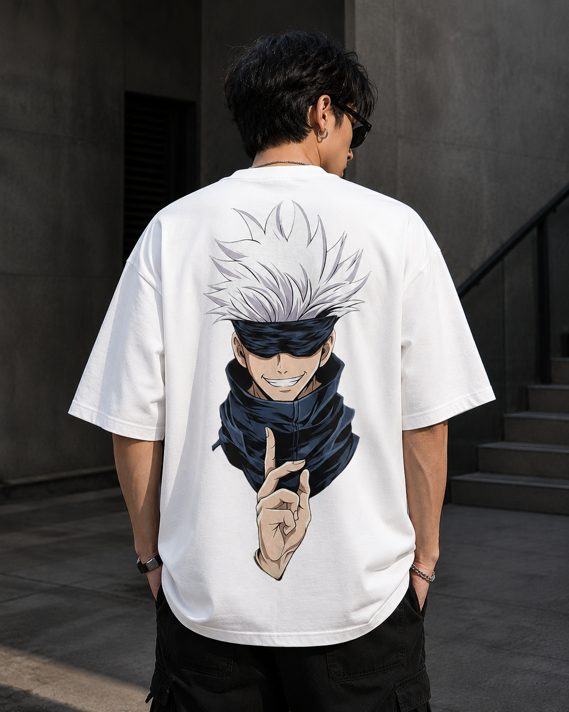 Gojo Oversized Anime Streetwear T-Shirt | Premium Cotton Graphic Tee | ShutelOne